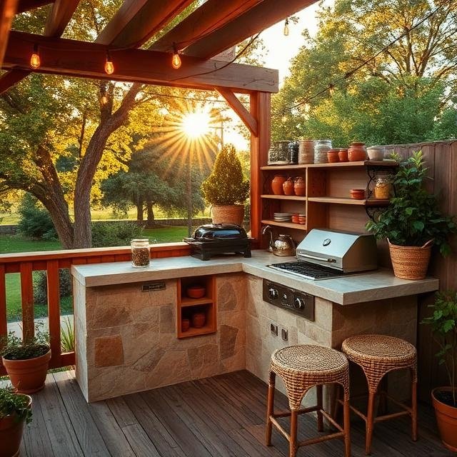 small outdoor kitchen ideas